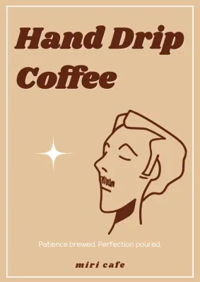 Beige Hand Drip Coffee Menu Promotion
