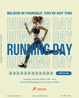 Beige Modern Running Event Advertisement