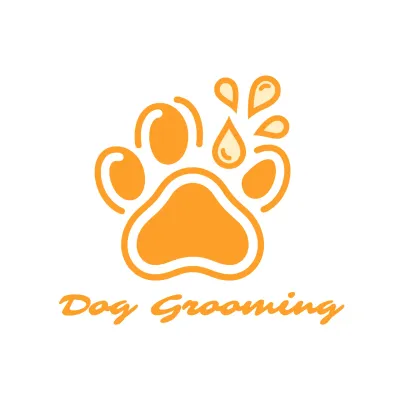 orange simple pet grooming business
