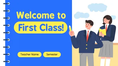 Blue and Yellow Playful Illustrative Class Orientation Presentation