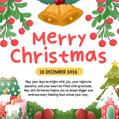 Green and White Illustration Merry Christmas Greetings Instagram Post