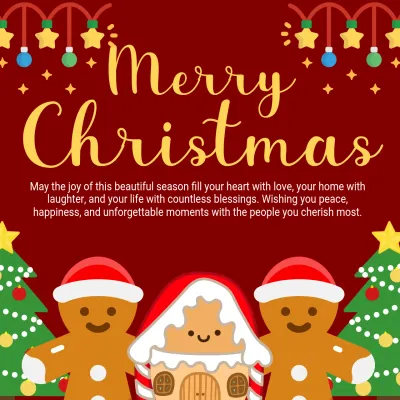 Red and Yellow Simple Merry Christmas Greetings Instagram Post