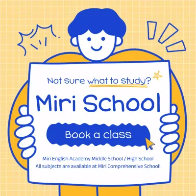 Yellow Simple School Advertisement Social Media Post
