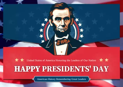 Red Traditional Presidents' Day Announcement Poster