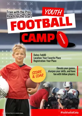 Red Modern Football Promotion Poster