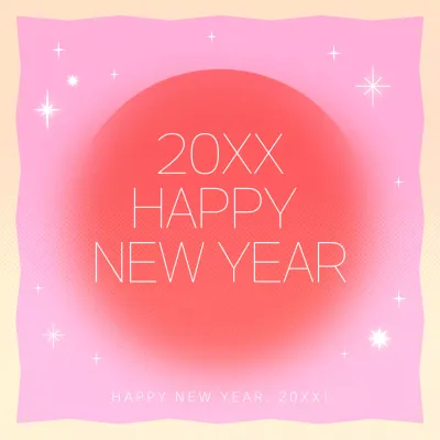 Pink Simple New Year's Card Social Media Post