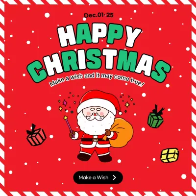 Red Retro Christmas Announcement Social Media Post