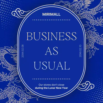 Blue Traditional Business Announcement Social Media Post