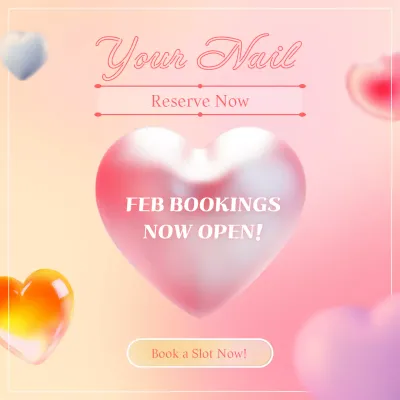 Pink Elegant Nail Promotion Social Media Post