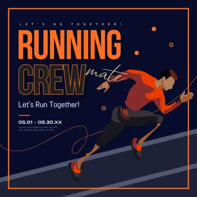 Orange Modern Running Promotion Social Media Post