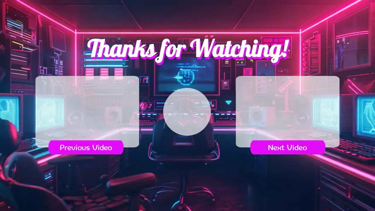 Pink Cyber Video Outro YouTube Thumbnail