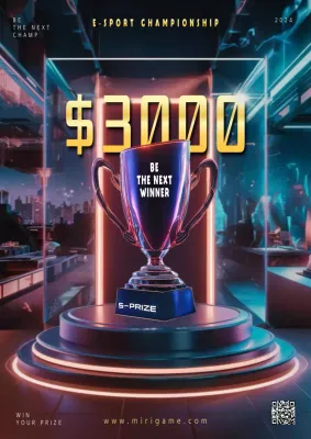 Blue and Gold Modern Esports Championship Ad