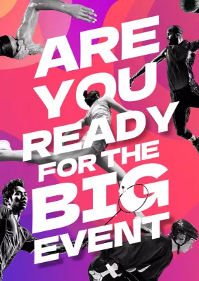 Pink Bold Sports Promotion Poster