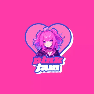 Pink Anime Character Sticker YouTube Thumbnail