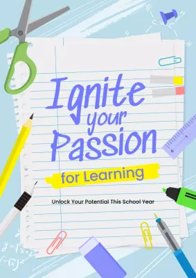 Blue Trendy Education Announcement Poster