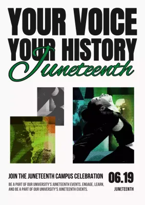 Black Bold Juneteenth Event Poster