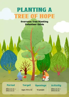 Green Botanical Volunteer Guide Poster