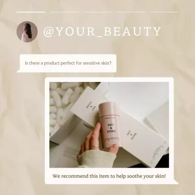 Beige Modern Skincare Promotion Social Media Post