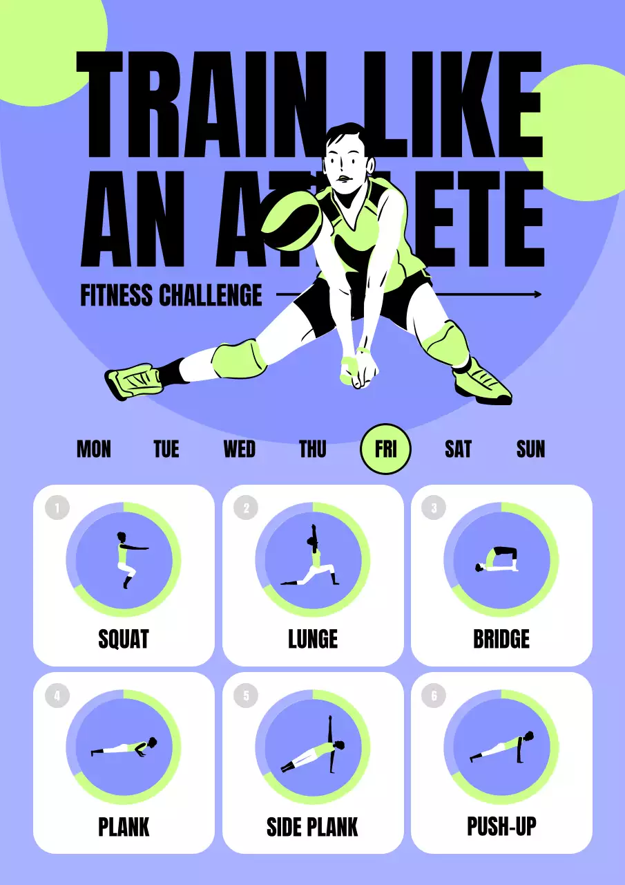 Blue Modern Fitness Schedule Poster