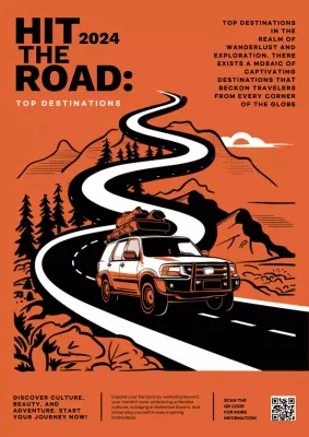 Orange Retro Travel Promotion Poster