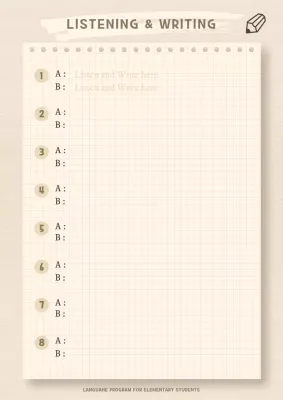 Beige Minimal Language Course Poster