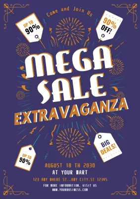 Purple Bold Sale Promotion Poster