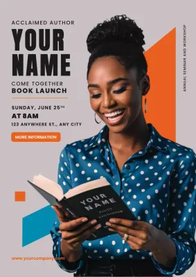 Orange Modern Book Event Poster