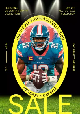 Black Modern Football Sale Poster