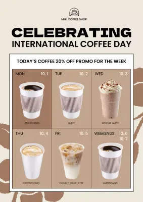 Beige Modern Coffee Promotion Poster
