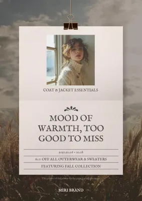 Beige Vintage Fall Promotion Poster