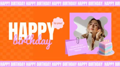 Orange Retro Birthday Invitation Presentation