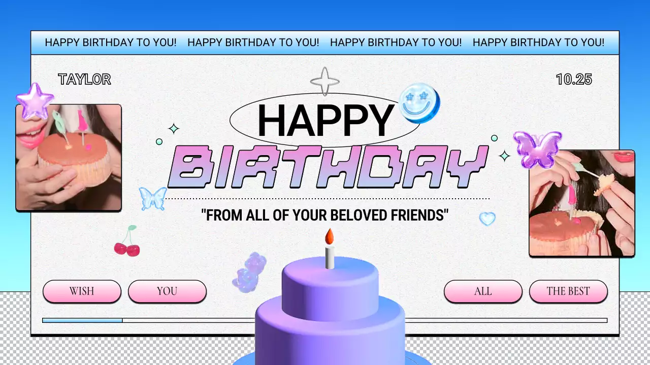 Pink Trendy Birthday Invitation Presentation