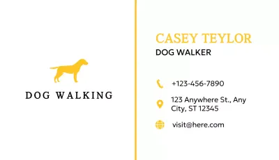 Yellow Simple Dog Business Card