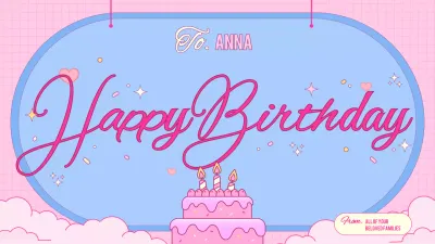Pink Cute Birthday Card Presentation