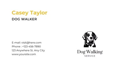 Yellow Simple Dog Business Card