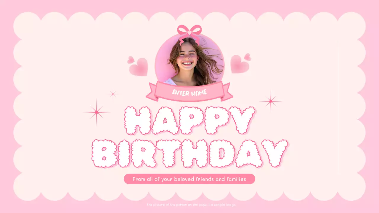 Pink Simple Birthday Card Presentation