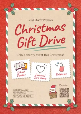 Red Vintage Charity Announcement Poster