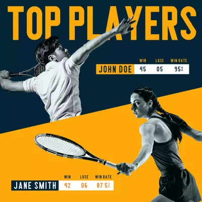 Yellow Modern Tennis Promotion Social Media Post