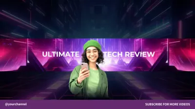 Purple Futuristic Tech Review Vlog YouTube Thumbnail