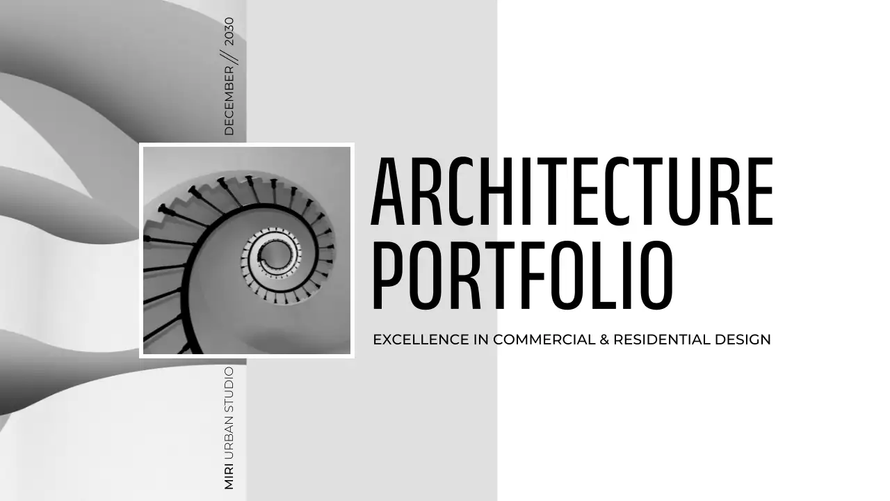 Black Modern Architecture Portfolio Presentation