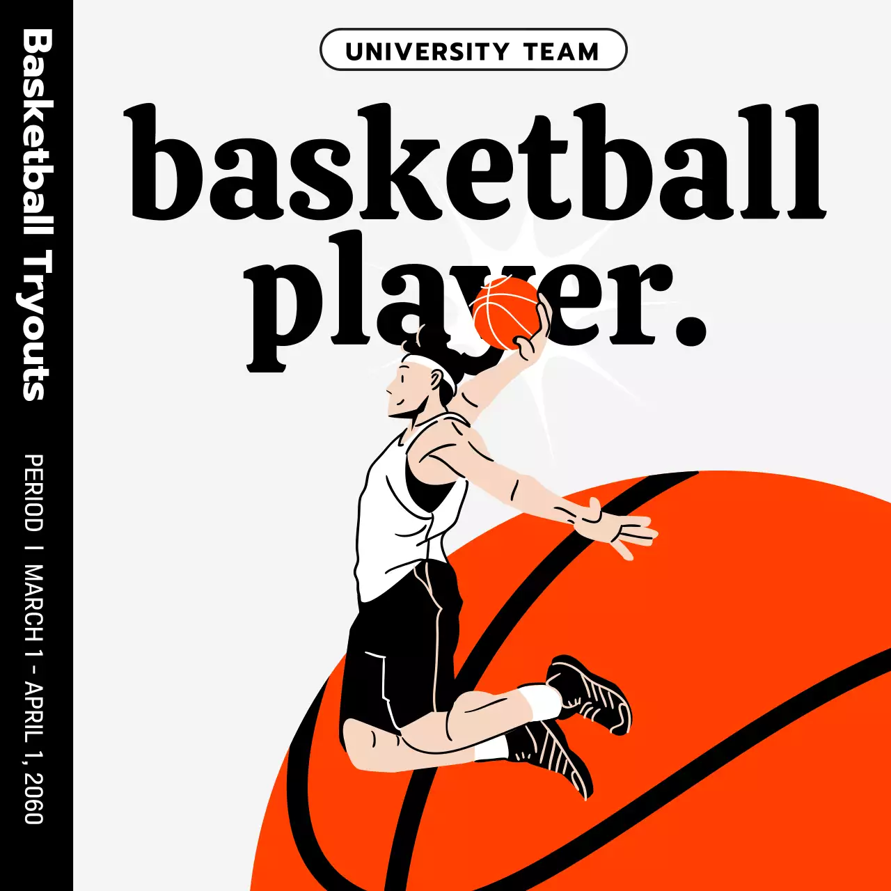 Club recruitment ad with orange illustration highlight