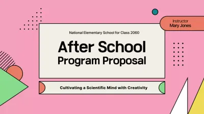 Portfolio of pink afterschool program proposals