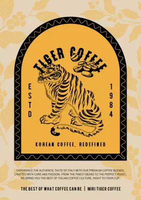 Tiger Coffee brand in yellow and black