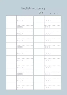 Blue Simple Vocabulary Planner Poster