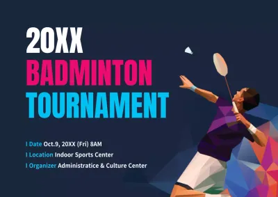 Navy Modern Badminton Event Poster