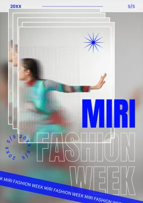 Blue Trendy Fashion Promotion Poster