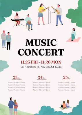 Green Aesthetic Music Event Promotion Poster