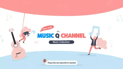 Coral Playful Music Channel Banner YouTube Thumbnail