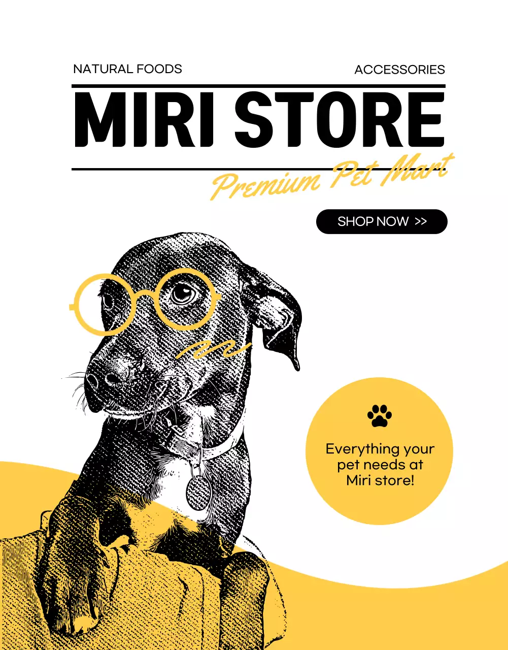Yellow Trendy Pet Promotion Poster