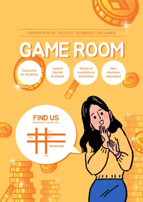 Orange Trendy Game Promotion Poster